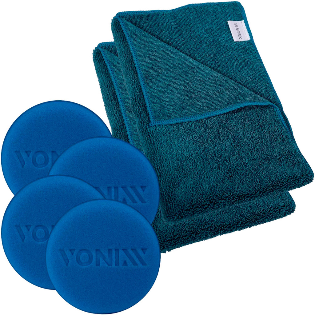 Kit 4 Aplicador de Espuma Vonixx + 2 Toalha Microfibra 40x60cm Secagem