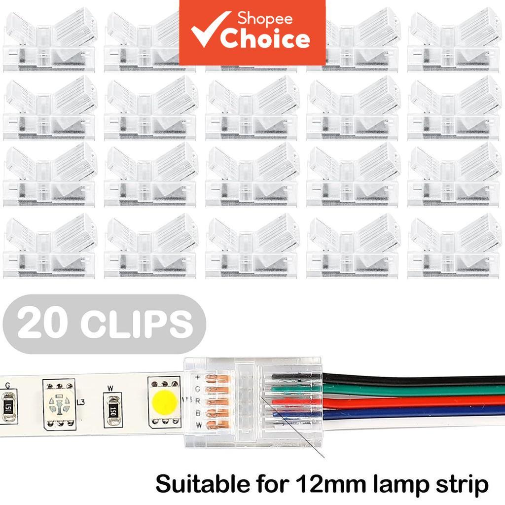 Um Pacote 12mm 5 Pinos RGB Tira LED Conector À Prova Dwaterproof Água 22 AWG Adaptador De Fio Para 5V 12V 24V Instalação