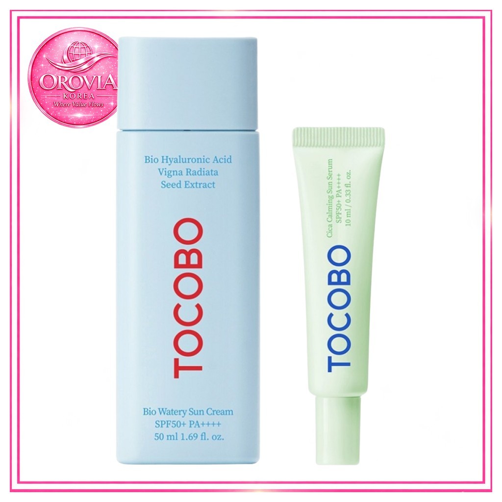 [tocobo] Creme Solar Bio Aquoso E Soro Calmante Cica , Fps50 + PA + , 50ml + 10ml , Conjunto De 1 Da OROVIA KOREA