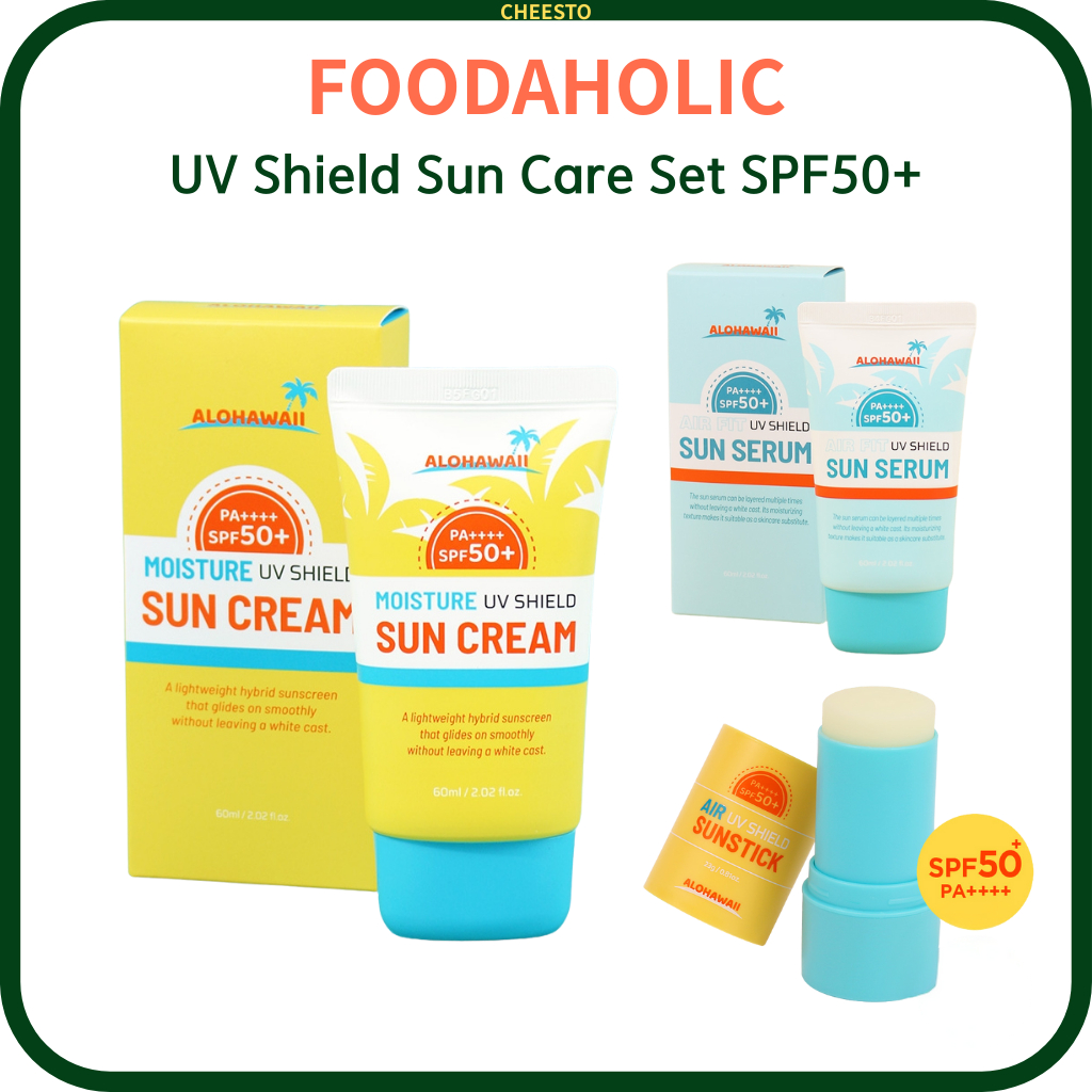 Conjunto De Cuidados Solares FOODAHOLIC UV Shield-Creme Solar Hidratante , Soro Air Fit E Sun Stick Fps50 + PA +