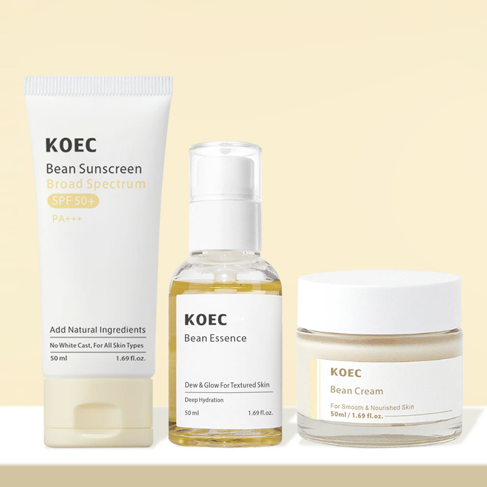 Conjunto De Cuidados Com A Pele De Soja KOEC-Soro + Protetor Solar + Hidratante , Proteção UV E Reforço Antioxidante , S
