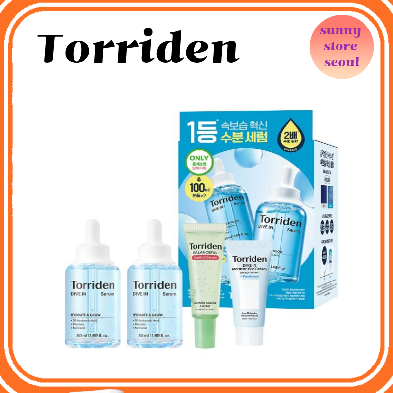 [Novo] Torriden DIVE-IN Soro De Ácido Hialurônico Baixo Molecular 50ml + 20ml + Creme Solar 20ml