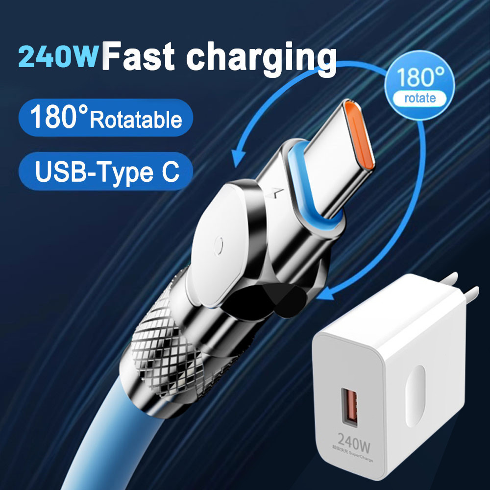 Swivelling cables change rotating, reducing the number of cable bends and thus extending cable life / White charger 240W