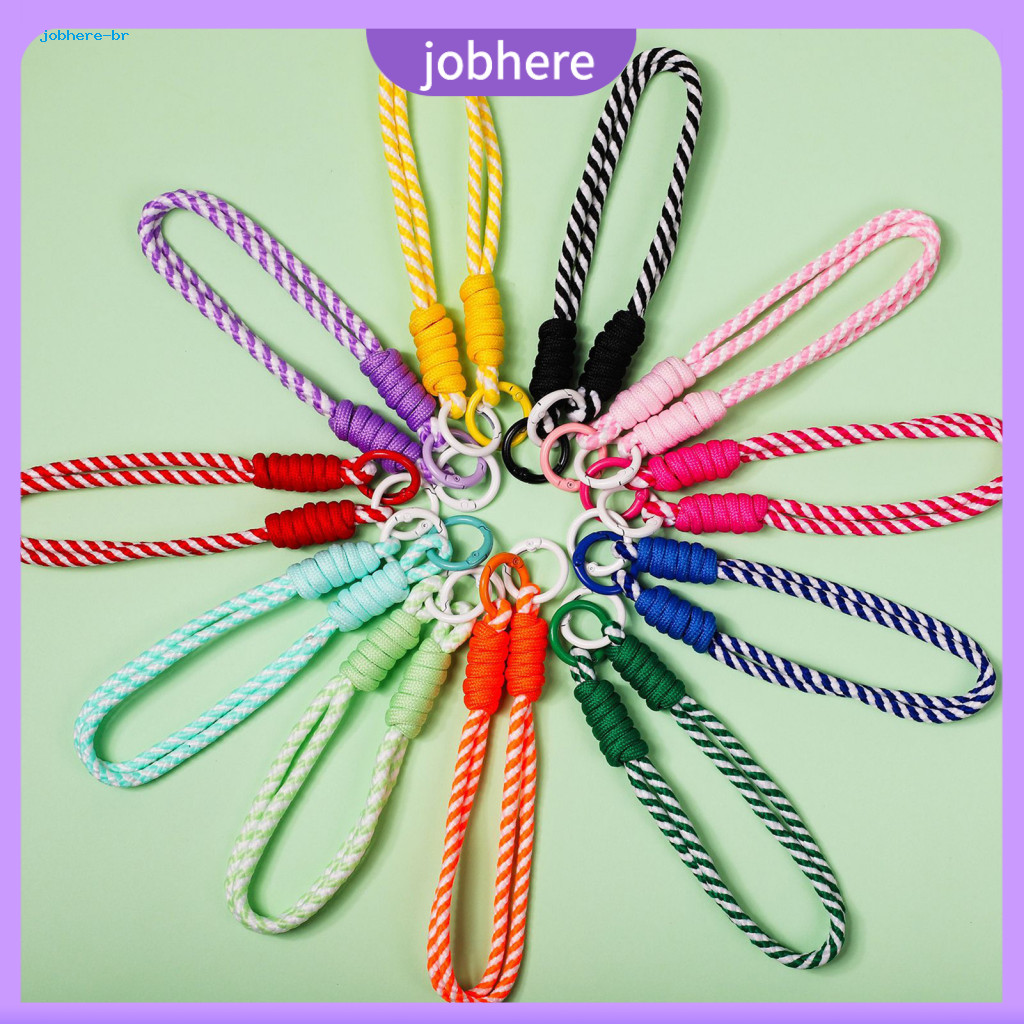 Braided Rope Wrist Strap Nylon Lanyard Pendant Short with Hanging Ring – Durable Lightweight for Mobile Phones Water B