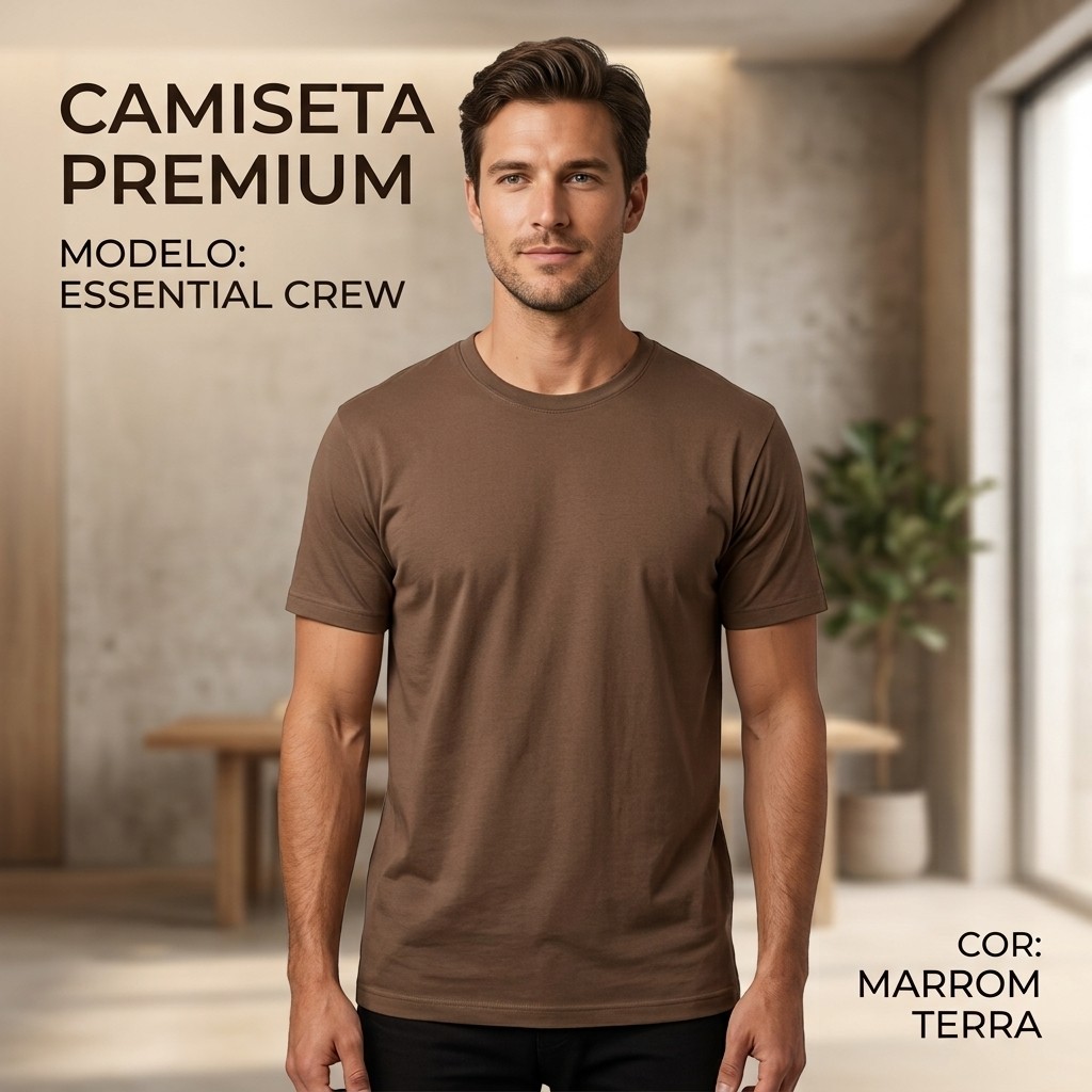 Camiseta Básica Unissex 100% Algodão Premium Manga Normal Redonda Confortável Casual Tecido Reforçado