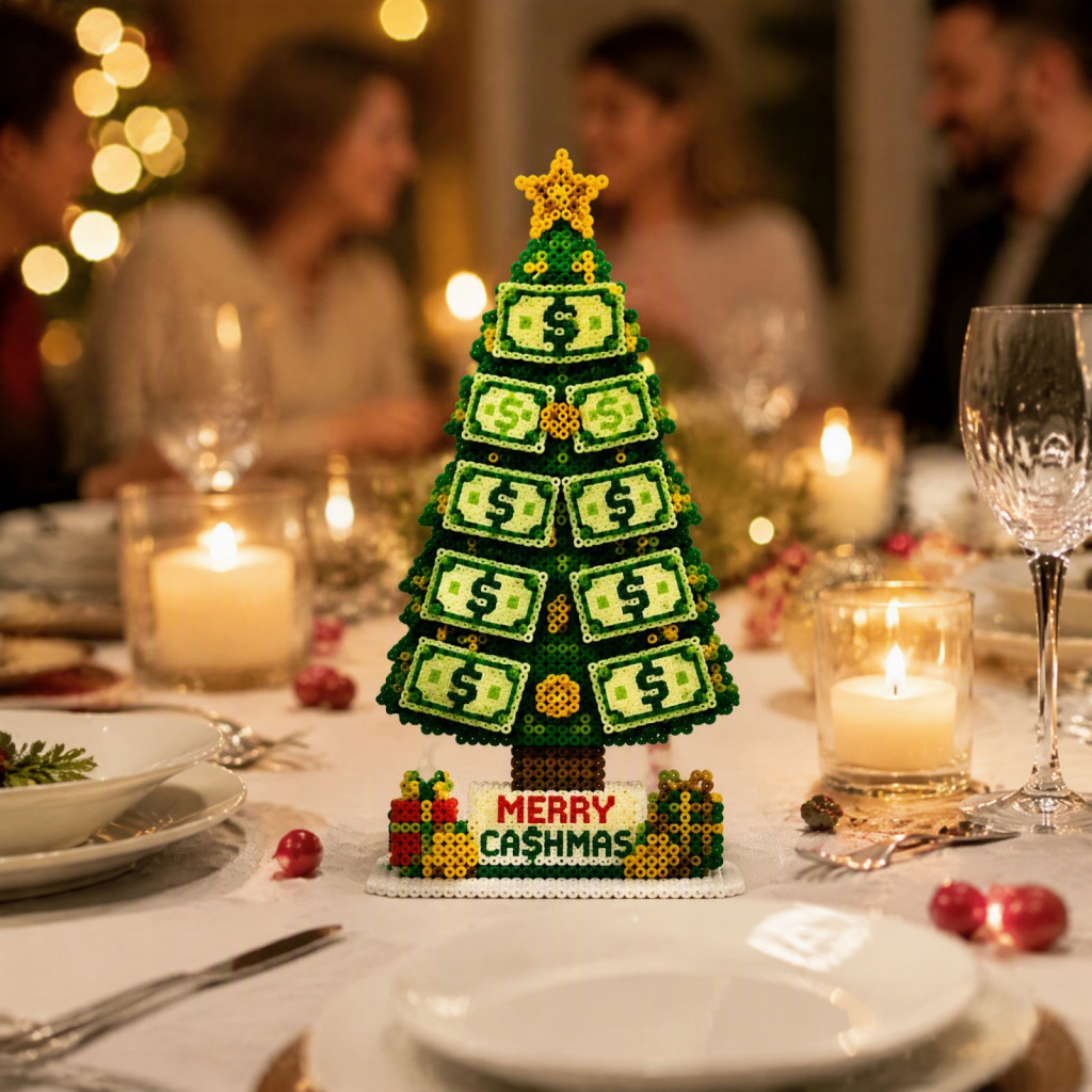 Diy Bead Craft Kit Christmas Tabletop Decor Lucky Tree – 3d Colorful Fused Beads Ornament for Holiday Home for Southea