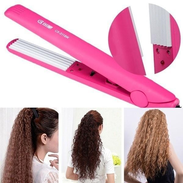 Modelador De Ondulação De Cabelo Cerâmica Crimper Friso Ferro Perm Tala DIY Kit Cabeleireiro
