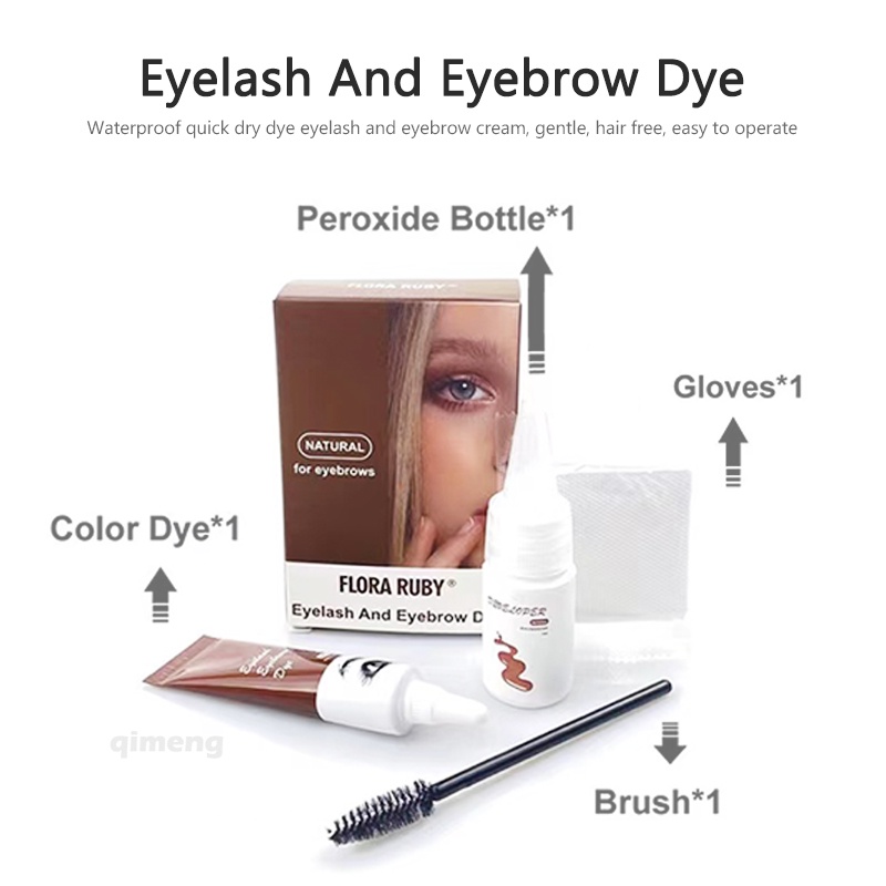 FLORA RUBY Cílios Tinta Para Sobrancelhas Kit De Máscara À Prova D'água Tintura Rápida Perm Brow E Conjunto De Pincel