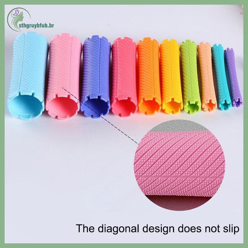 STHB 10 Pçs DIY Rolo De Cabelo Alongado Sem Calor Sti Perm Ferramentas Design Oco Espiral Modelador Cachos Mágicos Kits