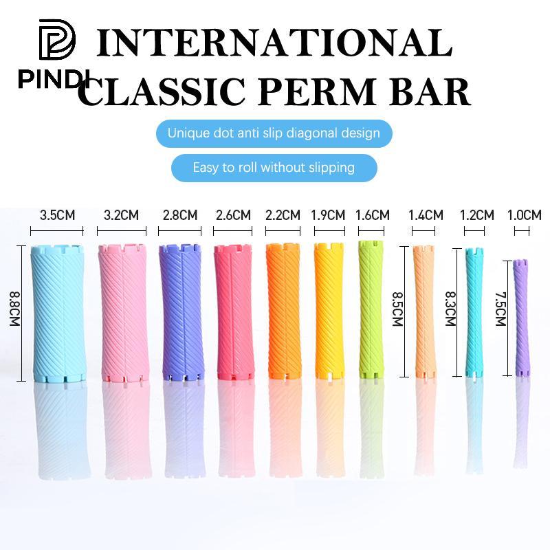 PINDI 10 Pçs DIY Rolo De Cabelo Alongado Sem Calor Sti Perm Ferramentas Design Oco Espiral Modelador Cachos Mágicos Kits