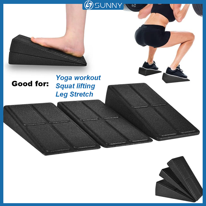 SunnyFit Squat Wedge Yoga Block Set 3PC Placa Inclinada Maca De Panturrilha De Alongamento Antiderrapante Ajustável