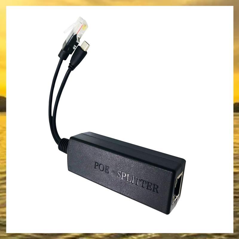 (Vko) Cabo Divisor PoE Tipo C 100M 5V 3A 10/100Mbps Power over Ethernet Splitter Com Porta RJ45 E