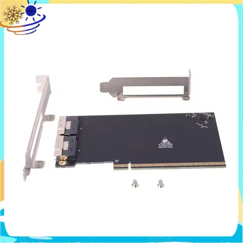 [Le's Shop] PCIE X16 Para 2 Portas SFF-8654 8i X8 Placa Gráfica Externa Adaptadora EGPU Com Defletor De Meia Altura Tota