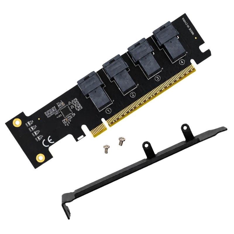 Placa Expansão Armazenamento Interno Estone Ligação Lateral Do Host PCIe X16 E 4 Linhas SFF-8643 Para Agrupame