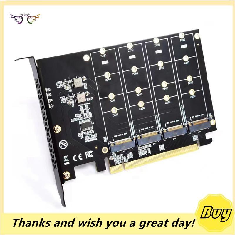 M . 2 NVME Para PCIe X16 Adaptador Conversor Placa De Expansão De 4 Portas 2230 2242 2260 2280 SSD