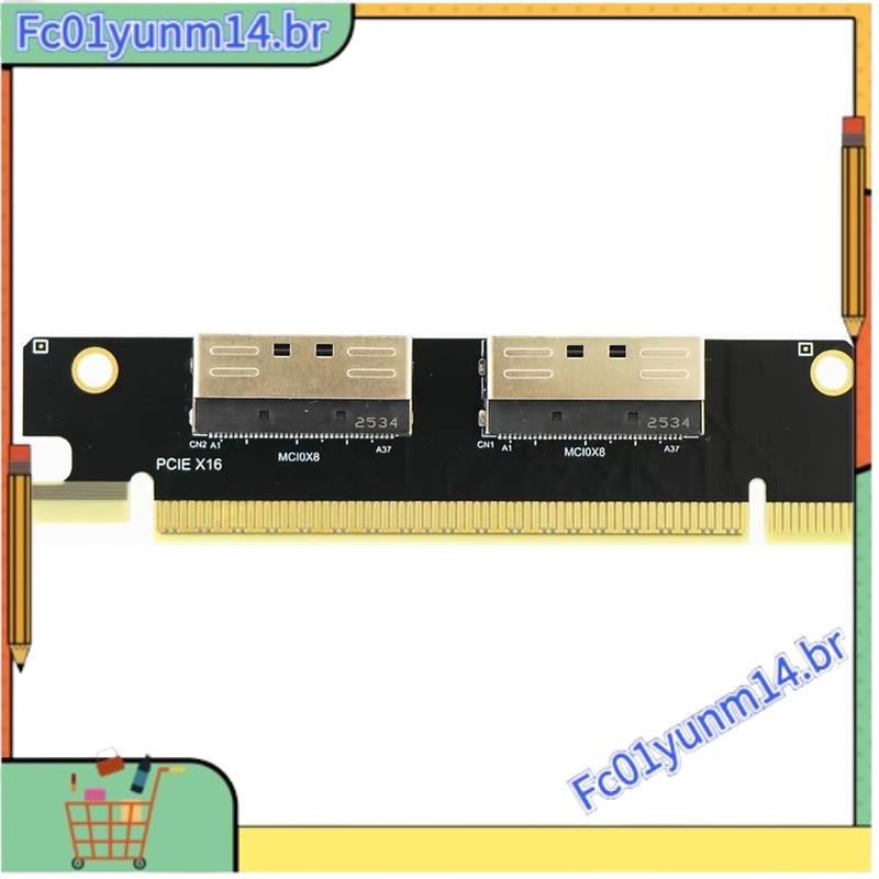 PCIe 4.0 X16 Para Duplo MCIO X8 Placa Divisora De Bifurcação Adaptador GPU AI Treinamento VFX Render Estação De Trabalho
