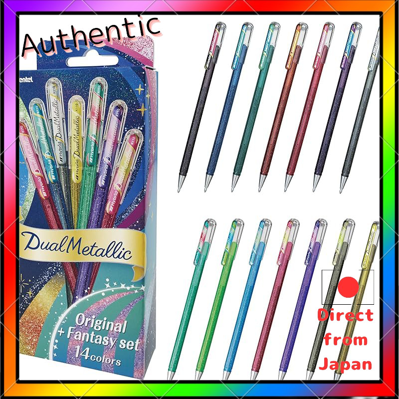 Pentel Dual Metallic Ballpoint Pens - Multi-Color Sets and Single Colors, Various Pack Sizes