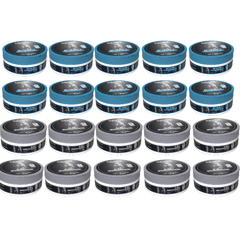 KIT 10 PASTAS FIXADORAS EXTRA FORTE E 10 BLACK 130G