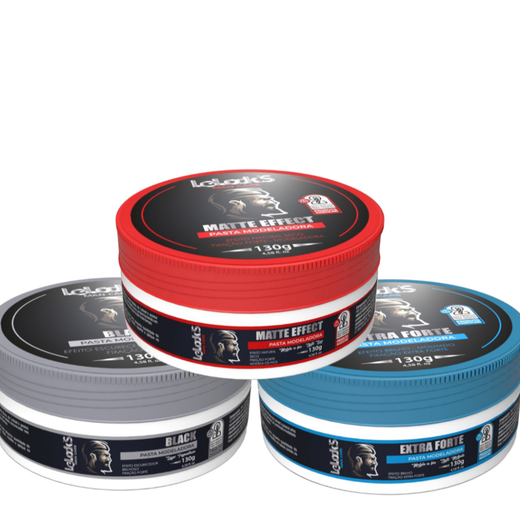 KIT PASTAS FIXADORAS, 1 EXTRA FORTE INCOLOR, 1 MATTE, 1 BLACK 130G