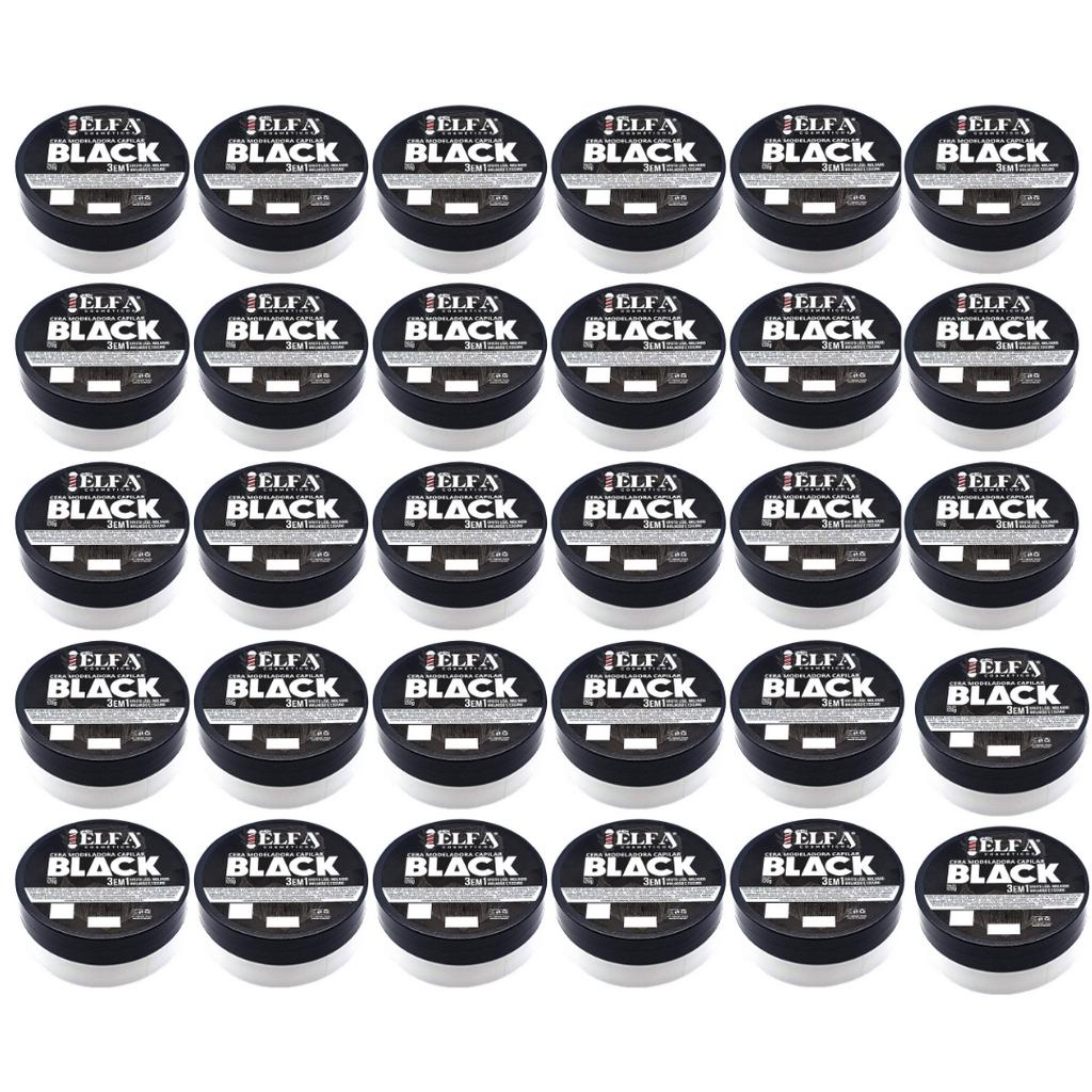 30 Unid Pastas Modeladora De Pentear Extra Forte Black 120g Elfa
