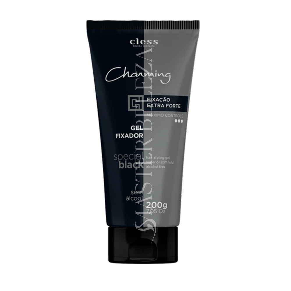 Gel Fixador P/ Cabelo Cless Charming Extra Forte Black 200g