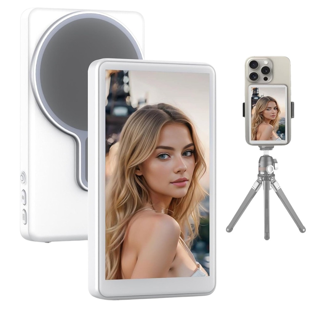 Tela Monitor Magnético De Selfie Vlog Para Celular Câmera Traseira Sem Fio