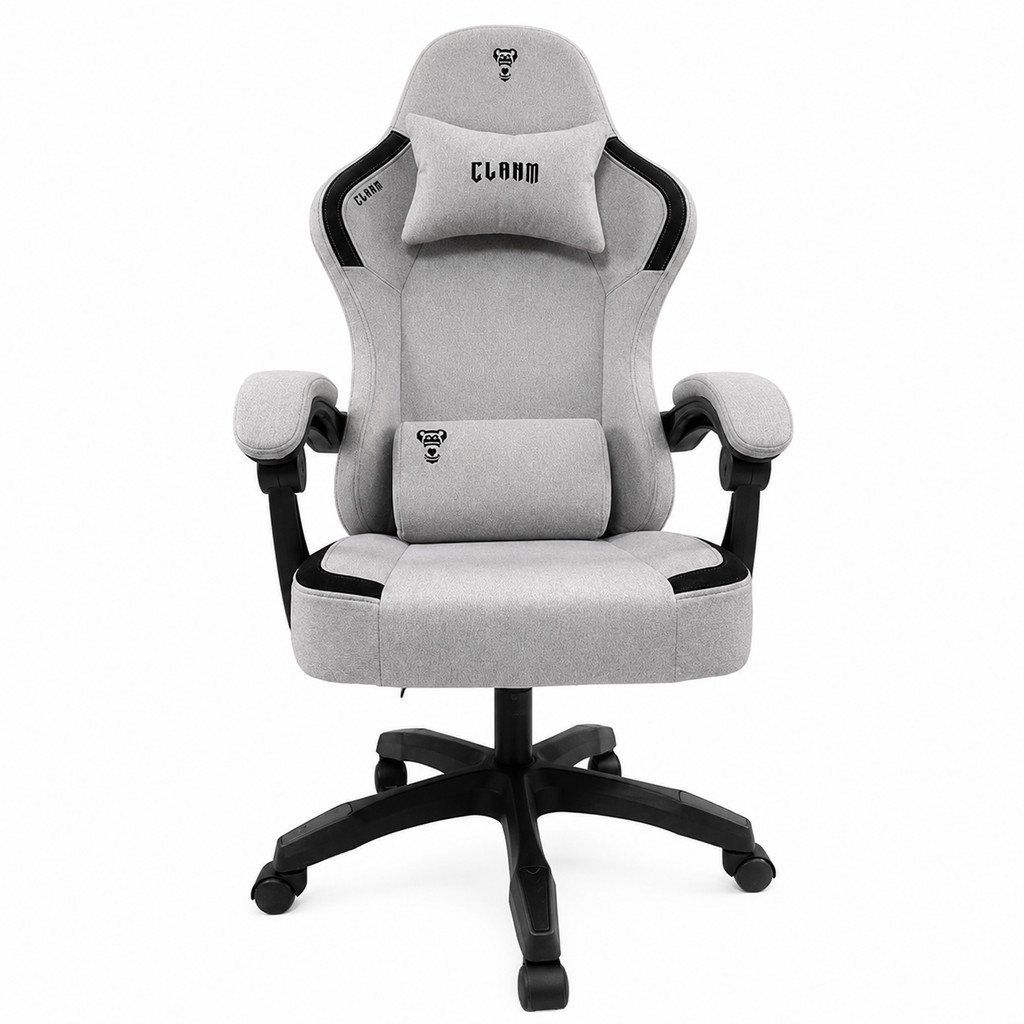 Cadeira Gamer Velt Silver Clanm Reclinável Tecido Cinza