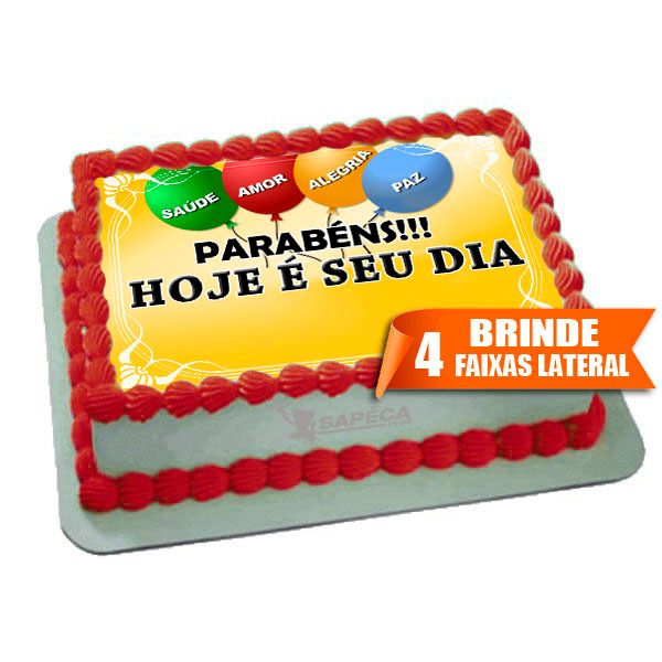 Papel arroz parabéns hoje é seu Dia para Bolo de 4kg