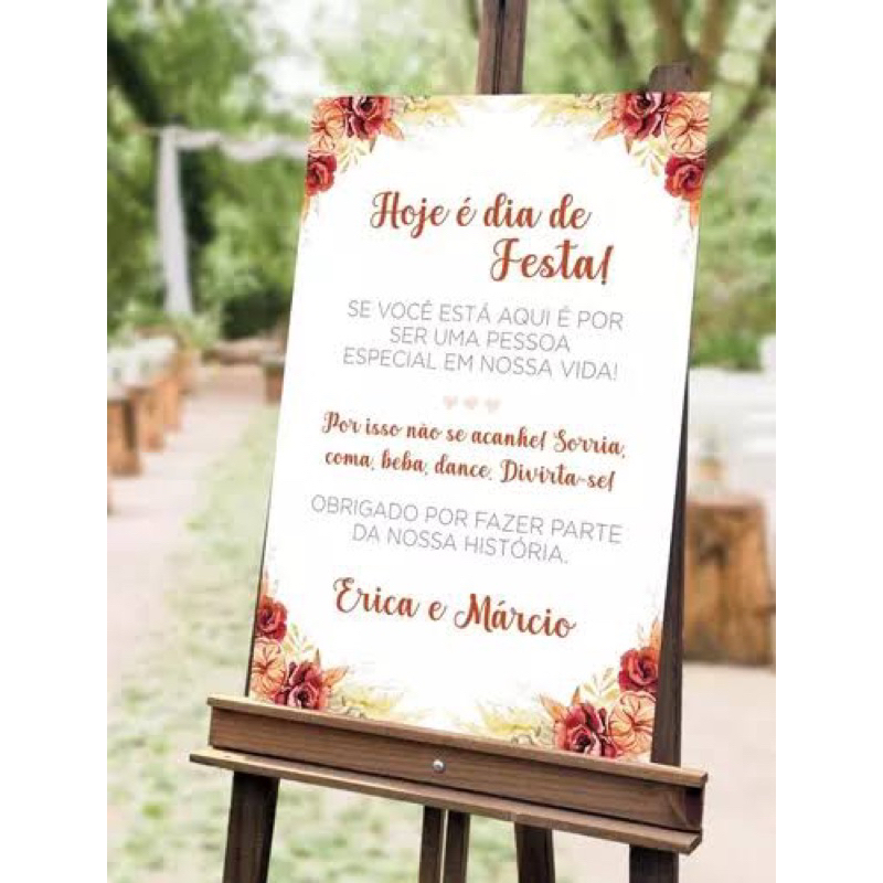 Quadro Placa Recepção De Casamento Hoje é Dia De Festa