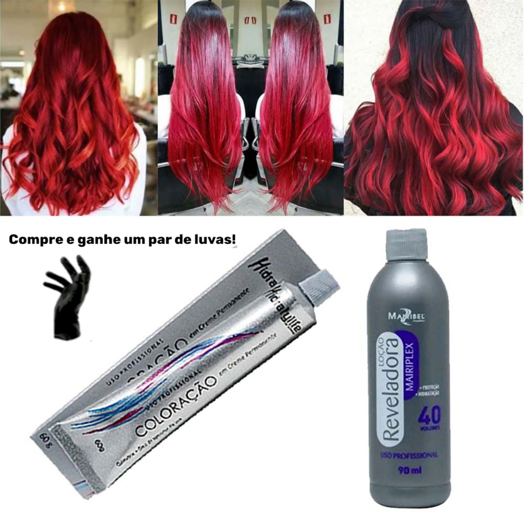 Kit 01 Vermelho Intenso 66.66 e 01 OX 40 VL 90ml Mairibel