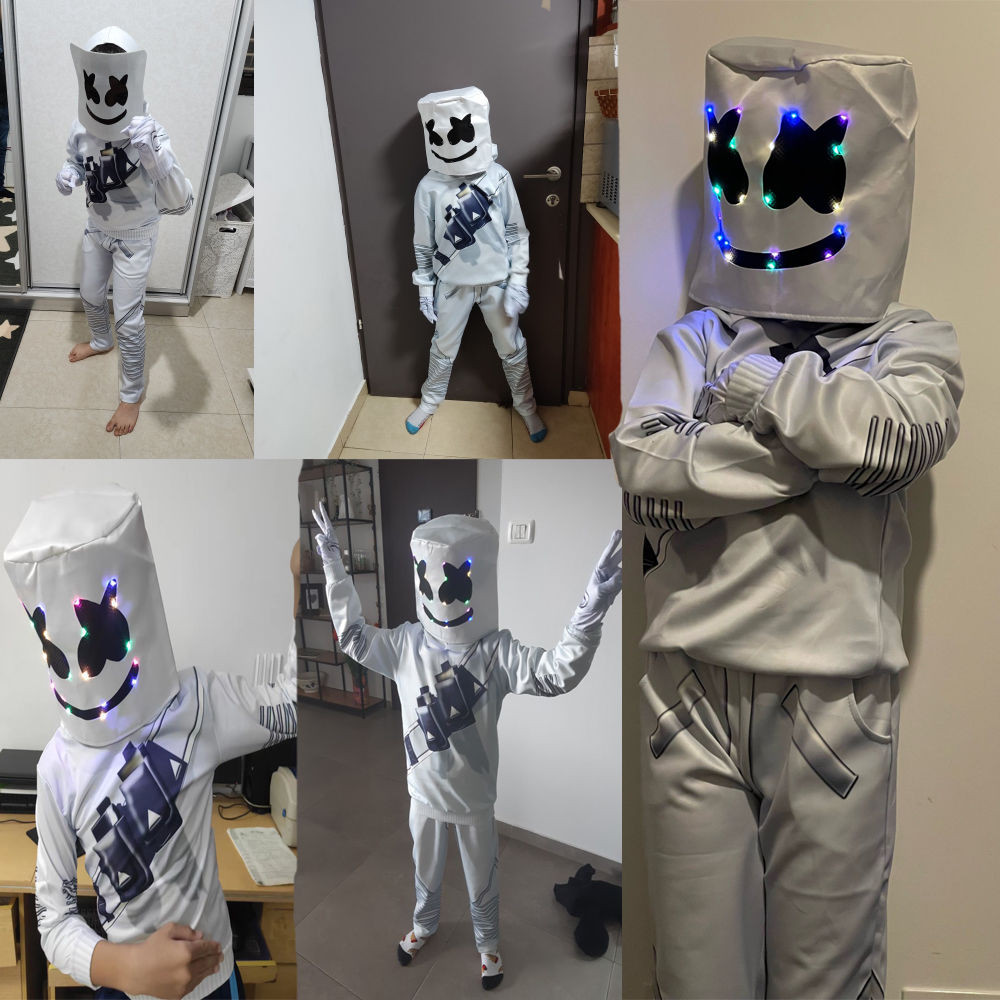 Halloween cosplay Roupas Infantis Menino Balanço DJ Algodão Flor Açúcar marshmello Esportivas