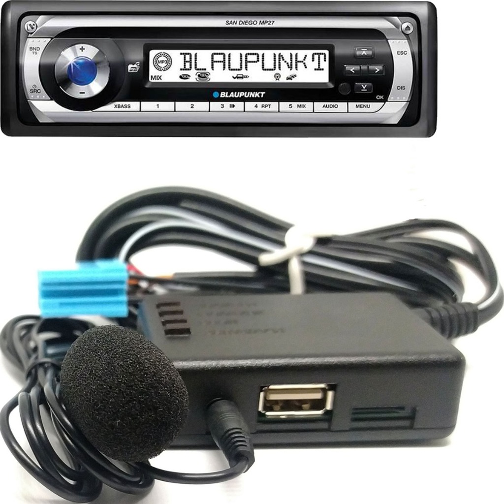 Adaptador Bluetooth AUX USB MicroSD para Bosch Blaupunkt – Música, Chamadas e Comando