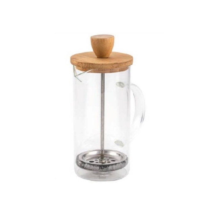 CAFETEIRA PRENSA FRANCESA COM TAMPA BAMBU 600ML AF20246 MIMO STYLE