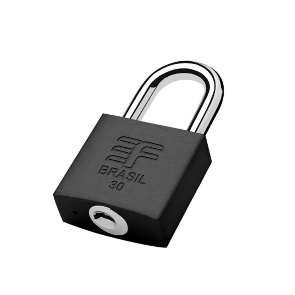 Cadeado 3f 20mm 25mm 30mm 35mm 45mm Com Chave Portão Armário Mala Preto Fosco