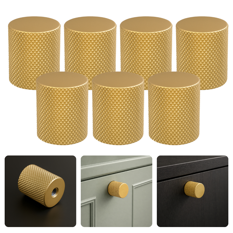 Kit Puxador Rigato Dourado Escovado Fosco 20mm Gaveteiro Armário Móveis Elegante