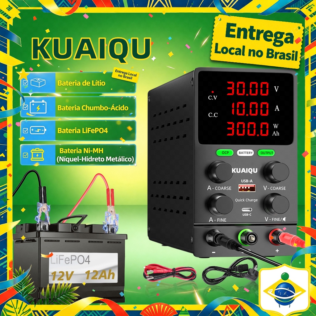 Fonte De Alimentação Comutada KUAIQU 30V 10A 300W SPS3010C Com Regulador De Tensão AC DC OCP SMPS Lab Bench Carregamento