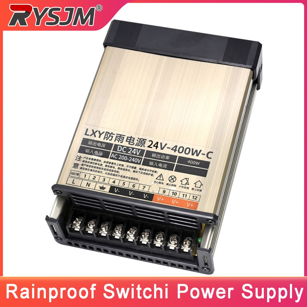 AC200V-240V Para DC 24V Interruptor De Fonte De Alimentação À Prova De Chuva Transformador Adaptador Externo 400W SMPS C
