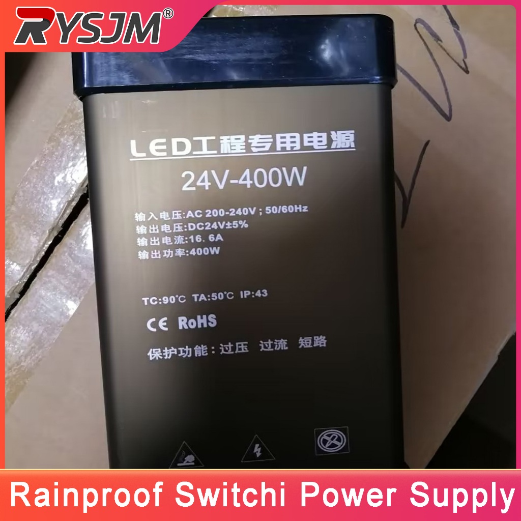 Fonte De Alimentação De Comutação Externa À Prova De Chuva AC 200V-240V Para DC 24V 400W SMPS Com Adaptador De Filtro So