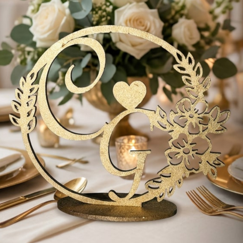 Topo De Bolo Casamento Festa Iniciais Noivos Personalizadas Em MDF Pintado De Decoração