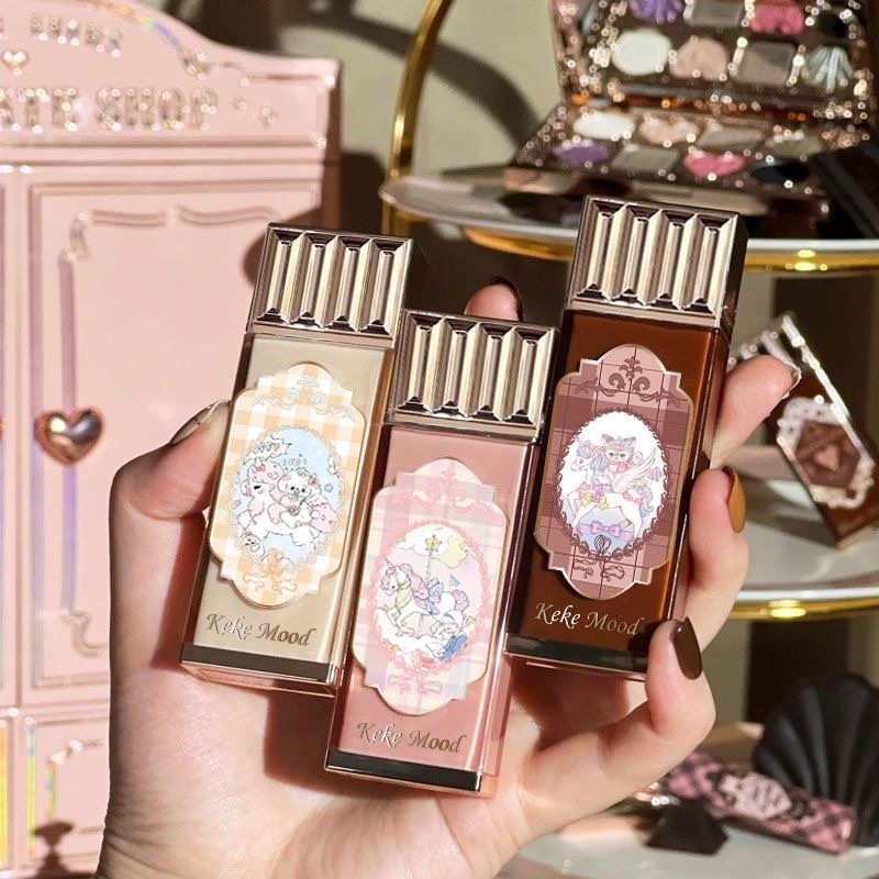 O coração da menina está cheio!Chocolate loja creme labial fosco fosco esmalte labial copo antiaderente batom não desbot