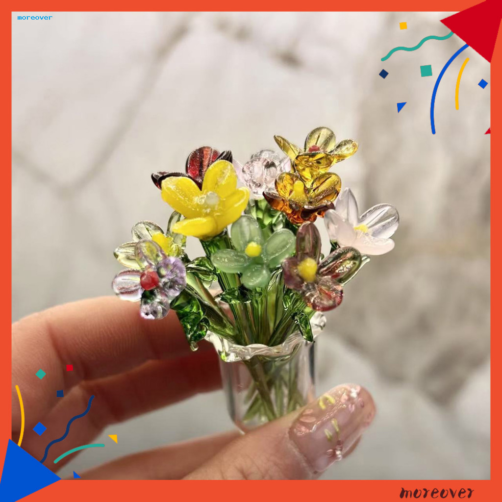 Mais Arte De Flores De Esmalte Colorido Flor De Vidro De Longa Duração Feita À Mão Decoração Soprado Com Haste-Mini Esta