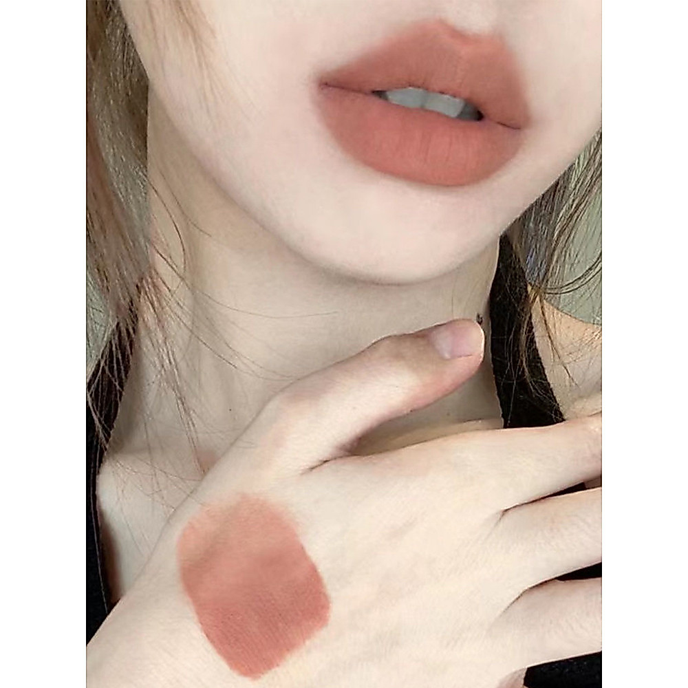 Esta cor Nude é muito positiva!Não é fácil de mergulhar copo esmalte labial Nude cor laranja comer leite Local café dama