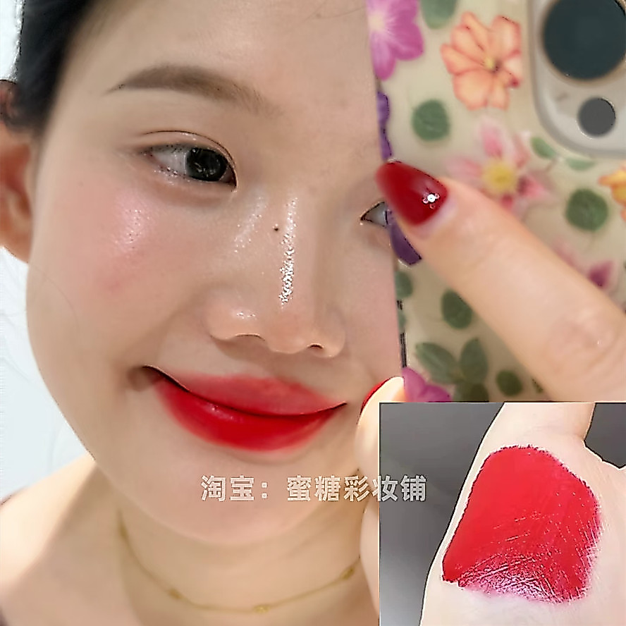 Quando é esta cor é Popular de volta!Ventilador econômico Shanghang Bingbing mesmo estilo esmalte labial laranja brilhan