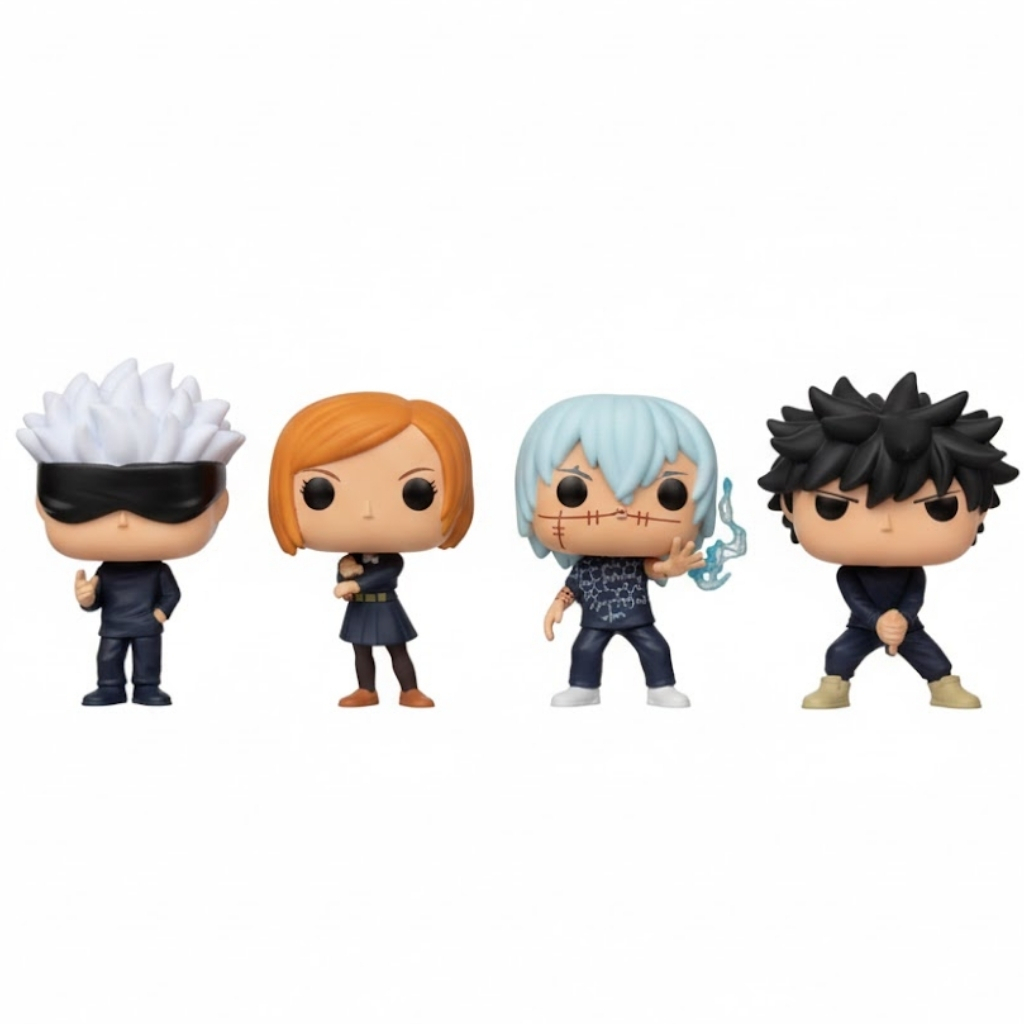 Kit 4 Bonecos Jujutsu Kaisen - Satoru Gojo, Nobara, Megumi e Mahito -  Com Caixa Action Figure 9cm Presente Geek