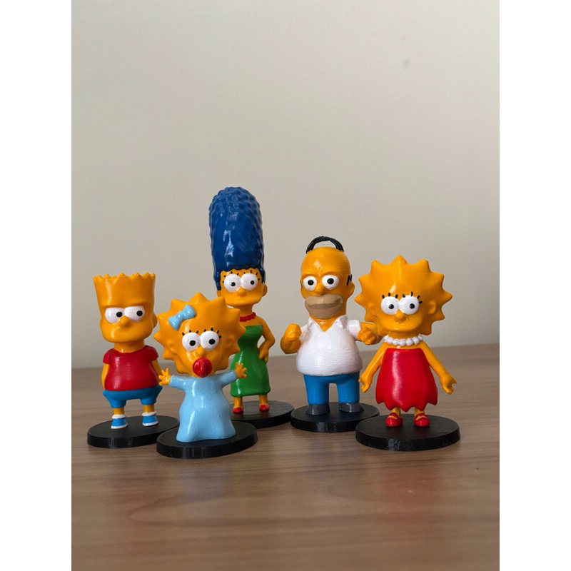 Boneco colecionável Os Simpsons Homer Marge Lisa Bart Meggie Springfield Figura decorativa Colecionável Impressão 3D