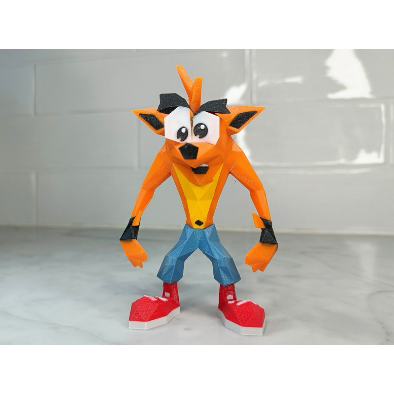 Boneco Crash Bandicoot PS1 Low Poly – Nostalgia Pura Anos 90 e anos 2000