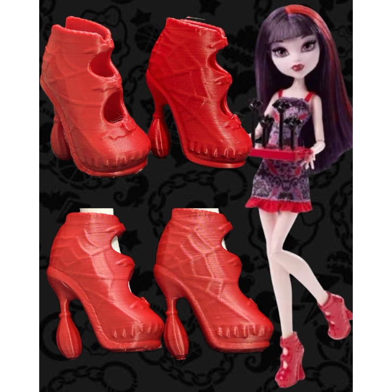 Sapato Monster High Elissabat Ghoul Fair – Acessório Impresso em 3D PLA para Boneca Monster High