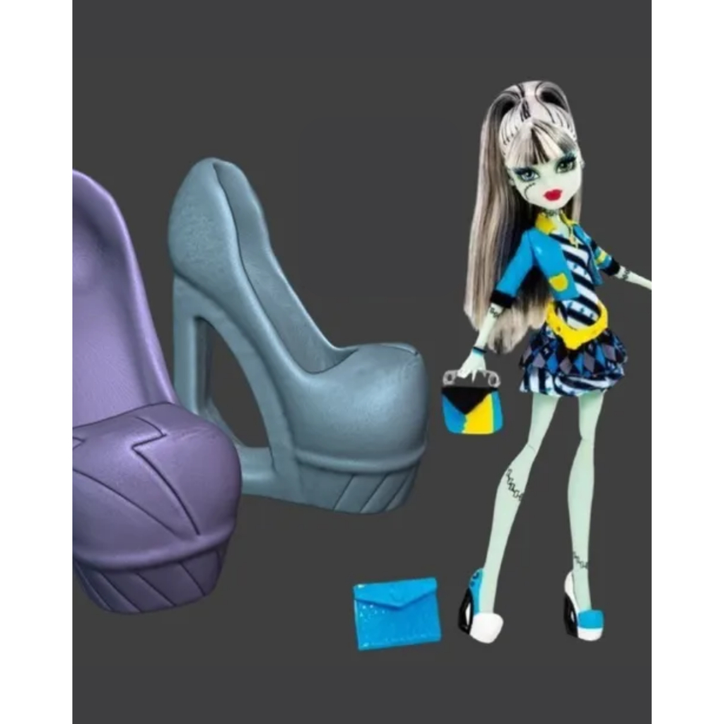 Sapatos Frankie Stein Picture Day Monster High – Acessório Impresso em 3D para Boneca