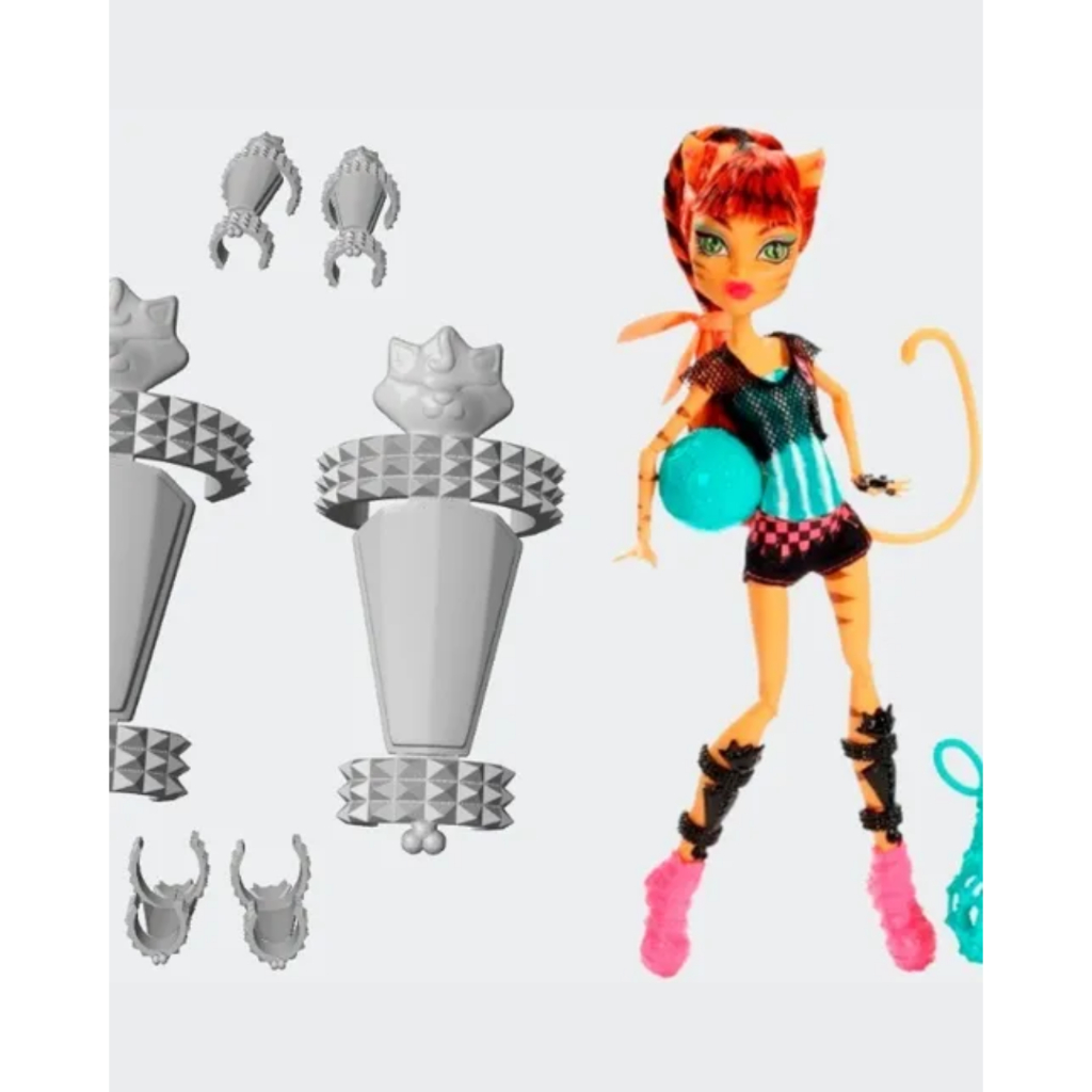 Joelheiras Inspiradas Toralei Stripe Sports – Reposição para Boneca Monster High | Impressão 3D