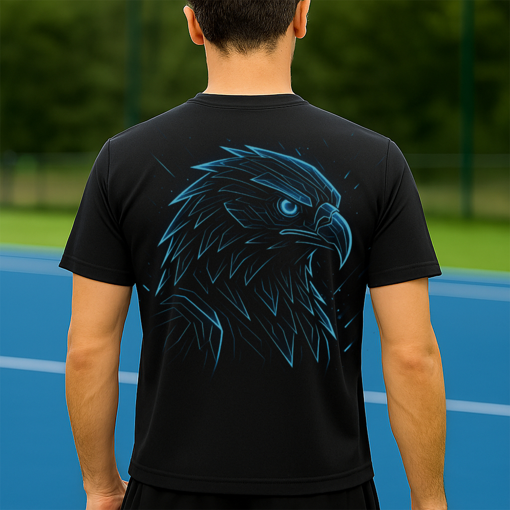 Camiseta Dry Fit Masculina Estampada Águia Azul P ao GG Leve Respirável Academia Treino